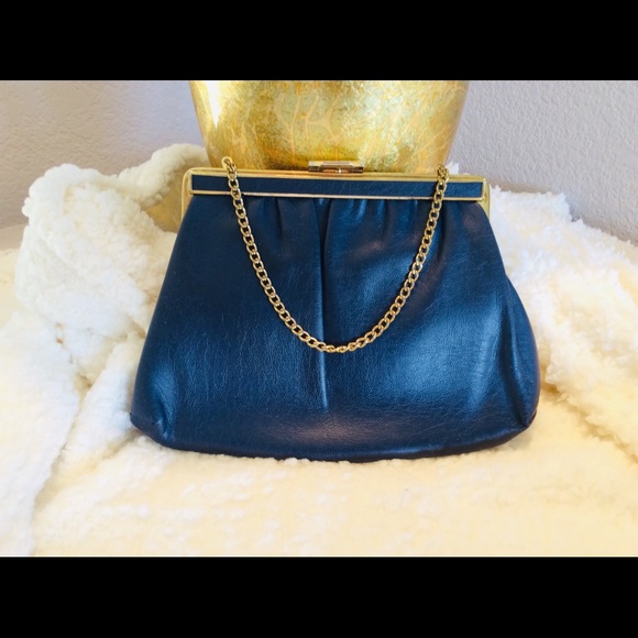 Vintage Ande Evening Bag Navy - Picture 1 of 7